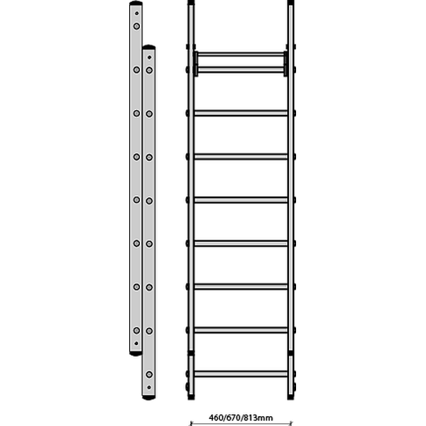 FDS Multi-level (twin stile) extension ladder CAL3507