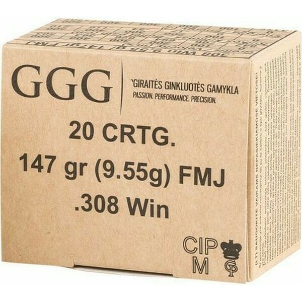 GGG .308 Win 9,55g/147grs FMJ 20 stk.