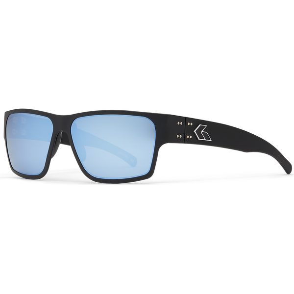 Gatorz Delta Matte Black with Smoked Polarized Lens w/ Blue Mirror