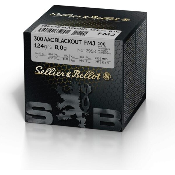 Sellier & Bellot .300 AAC Blackout FMJ 8,0g, 20 rounds