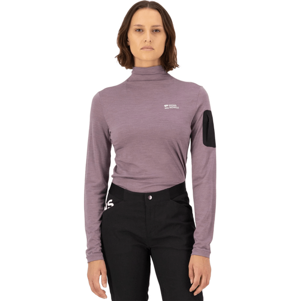 Mons Royale Diversion Merino Mock Neck Long Sleeve Womens