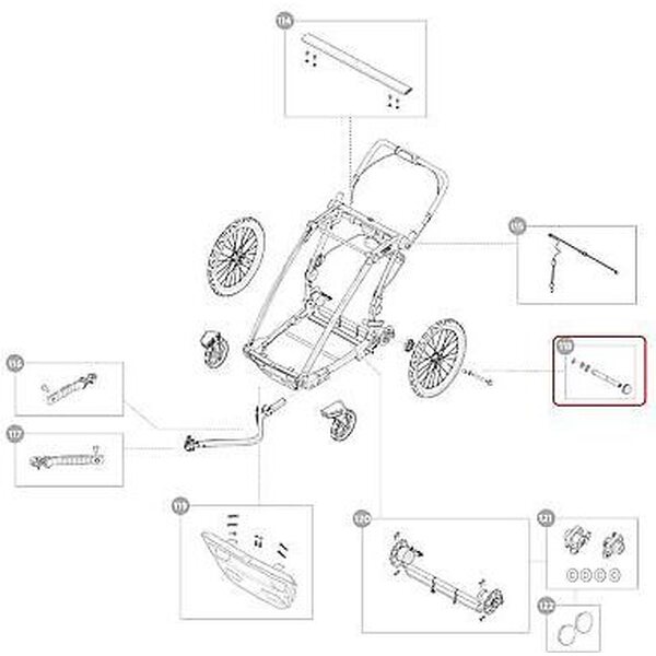 Thule Clevis axis assembly - Thule Chariot 2