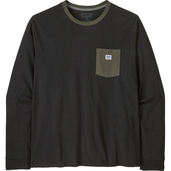 Patagonia Long-Sleeved Shop Sticker Pocket Responsibili-Tee Mens