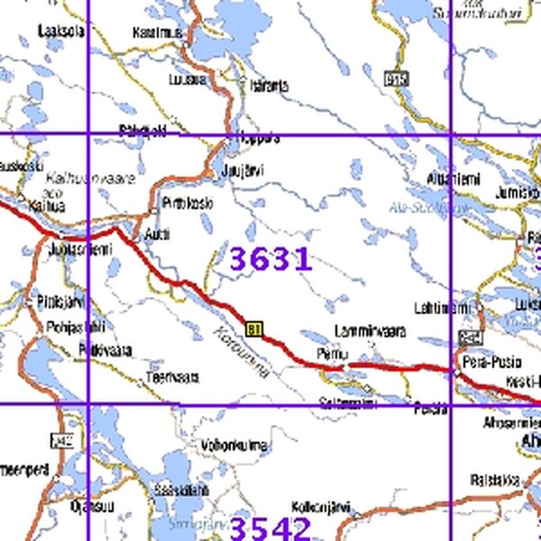 Autti 92-94/95, SK, taitettu, 3631 Topografinen kartta