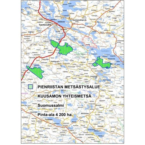 kuusamon yhteismetsä kartta Kuusamon yhteismetsä Suomussalmen alueen kartta ja  kuusamon yhteismetsä kartta