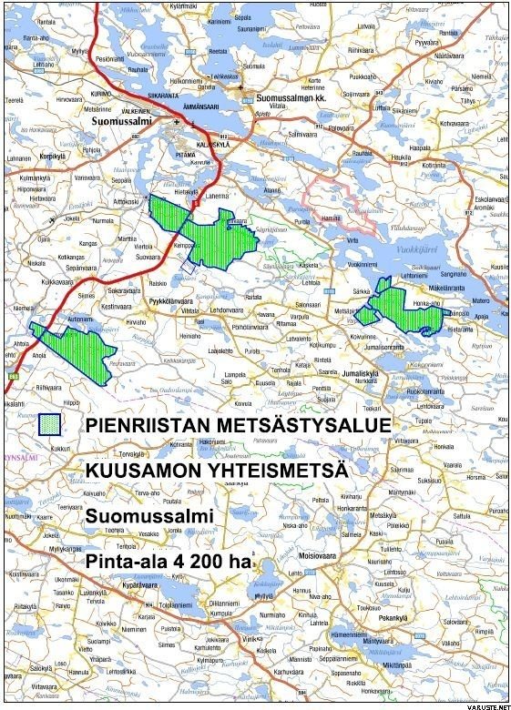 kuusamon yhteismetsä kartta Kuusamon yhteismetsä Map of Suomussalmi forest | Kuusamo area  kuusamon yhteismetsä kartta